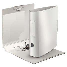 Leitz Lever Arch File, Arctic white, A4, Curved spine 8.2 cm width, Elastic fastening, Light polyfoam, Style Range, 11080004