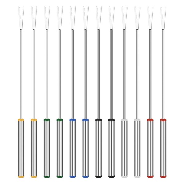 OUNONA Grilling Skewers, Stainless Steel, Metal Barbecue Skewers, Reusable, Camping,