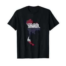 Thailand Thai Flag Map Silhouette, Travel Vacation, Thailand T-Shirt