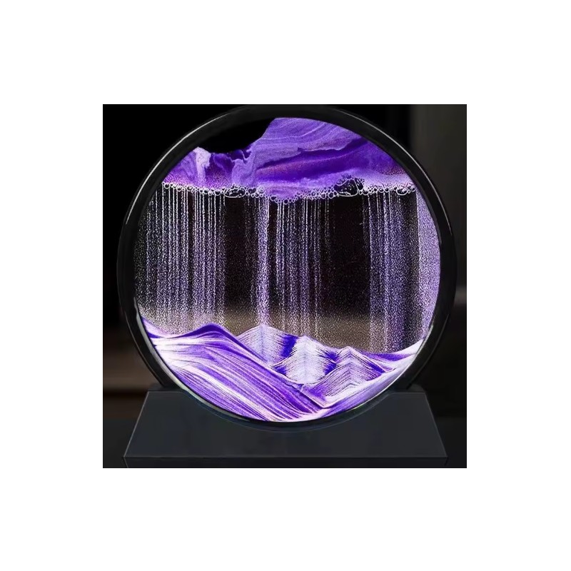 Flowing Sand Art Decor for Desks – Rotating Hourglass Landscape