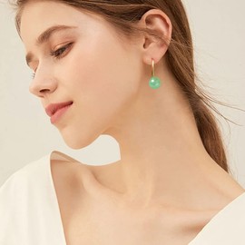 Hohe Ferse Form Jade Ohrstecker Ohrringe Grüne Jade Ohrringe Ohrstecker, 925 Sterling Silber Ohrringe Ohrstecker, Glücksbringer Ohrringe Handmade Ohrringe Geschenk für Geburtstag Jahrestag (Goldene)