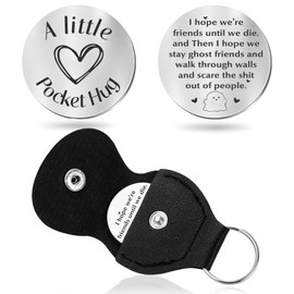 Teniinet Pocket Hug Token Keychain for Women,Funny Friendship Gifts for Women Friends,long-distance friendship gifts for Sister Girls Female Christmas Birthday (Ghost)