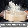 VOSAREA Flour Sifter Wooden Handheld Mesh Round Sifter Household Flour