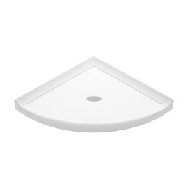 Questech Metro Bathroom Corner Shower Shelf, Lugged for New Construction, 8 Inches, Matte Bright White