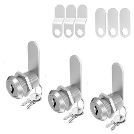 BOZXYE 3 Pcs Cabinet Locks with Keys, 1-1/8" Cam Locks keyed Alike, RV Lock for Storage Door Cabinets Drawer Mailbox Tool Box Lock, Zinc Alloy