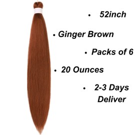 Brown Braiding Hair Pre stretched Synthetic Yaki Ez Braid Braiding Hair