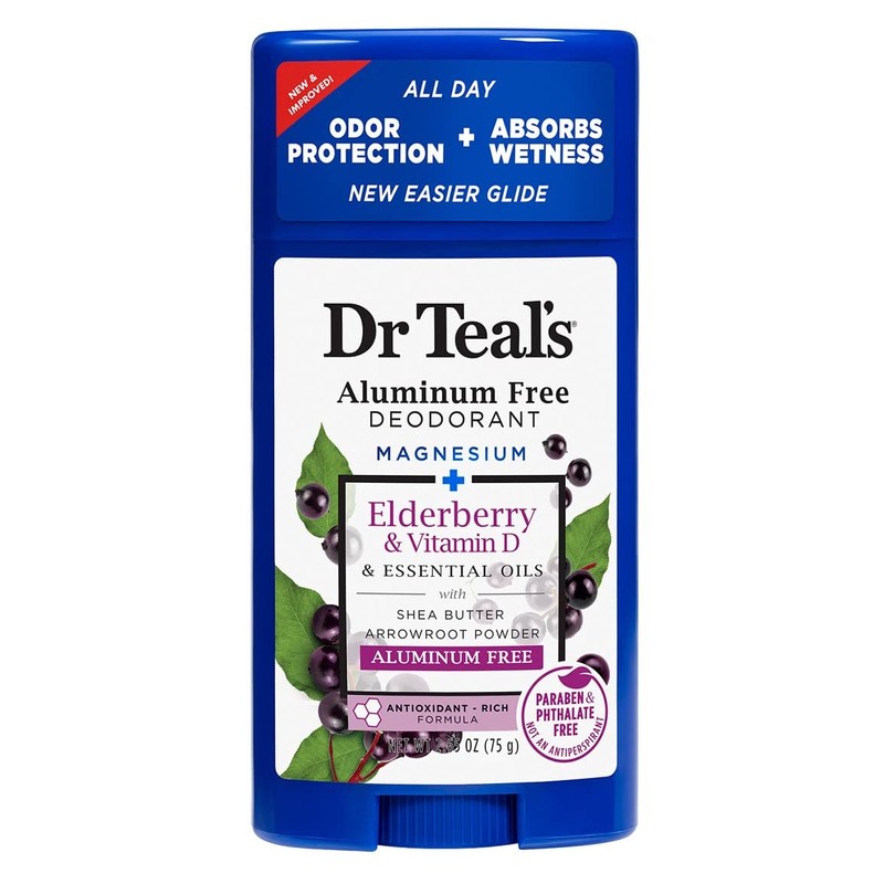 Dr. Teal's Deodorant Elderberry And Vitamin-D2.65 Ounce Aluminum-Free