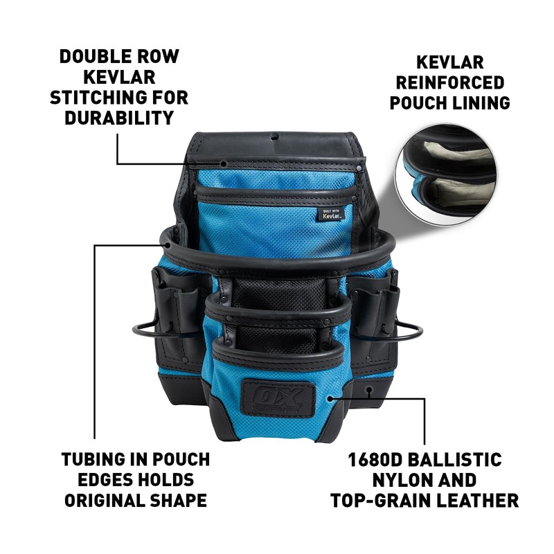 OX Ultimate 10 Pocket Leather & Nylon Dual Hammer Holder