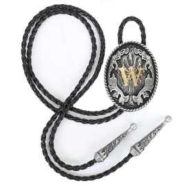 Wentur Bolo Tie for Men - Western Bolo Ties Alphabet Letter ABCDJMR to Z - Western Cowboy Initial Bolo Tie for Women Cowgirl (W)