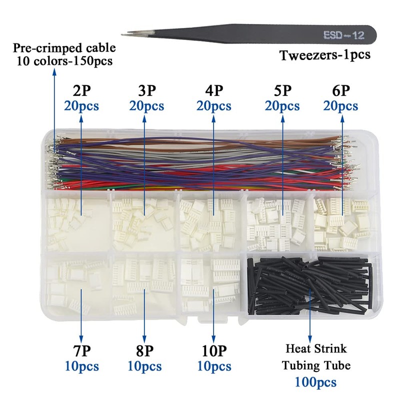 XINGYHENG 130Pcs GH 1.25mm Connecting Plug Kit with 150Pcs 15cm