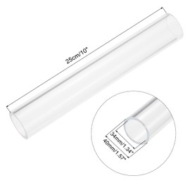 MECCANIXITY Acrylic Pipe Clear Rigid Round Tube 34mm(1.3") ID 40mm(1 9/16") OD 10" for Lamps and Lanterns, Water Cooling System