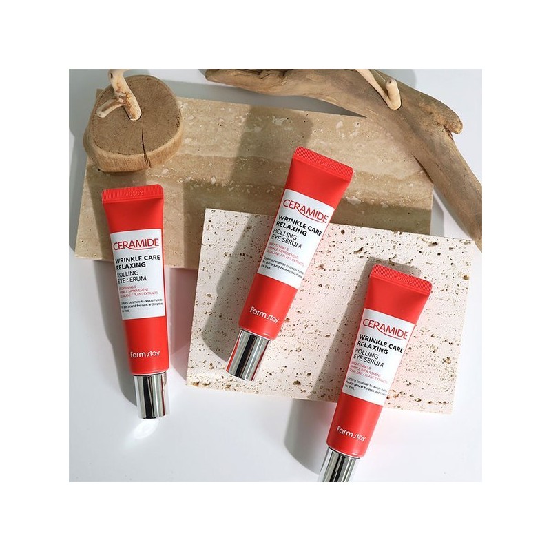 Farm Stay 팜스테이 세라마이드 링클케어 릴렉싱 롤링 아이세럼 25ml Farmstay