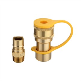 Twilight Garage 1/2" Gas Quick Connect Kit, Disconnect Connector with Male Insert Plug Solid Brass 1/2 inch Natural Gas Propane Quick Connect Adapter