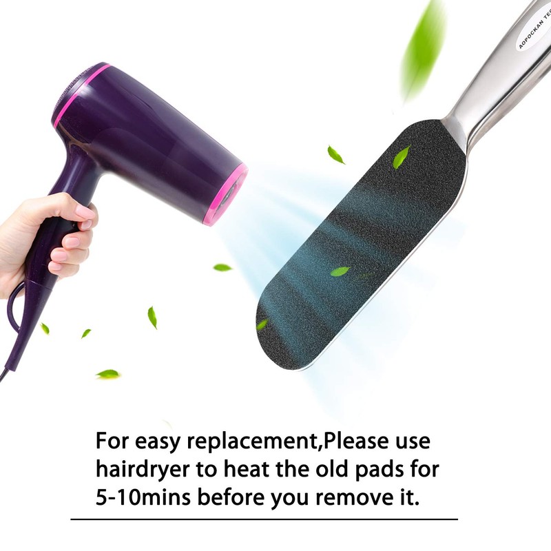 Stainless Steel Pedi File Refill, 100 Grit, Black - Pedicure