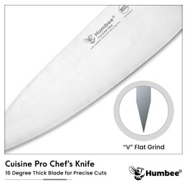 Humbee 8-Inch Chef Knife, NSF Certified Razor-Sharp High Carbon Stainless Steel Blade – Ergonomic Color Coded Handle, Non-Slip Grip Kitchen Knife, DT-10 Series, Purple