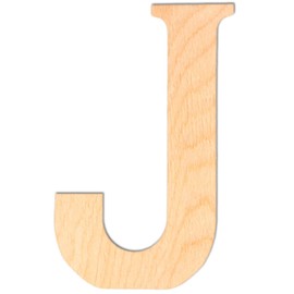 6” Tall Wooden Letter J – 1/4” Thick Baltic Birch – Paintable DIY Decor, Signs & Crafts - Pack of 1