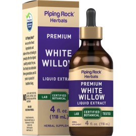 Piping Rock White Willow Bark Tincture | 4 Fl Oz | Liquid Extract | by Piping Rock