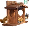 SOONHUA Hanging Squirrel Feeder, Wooden Squirrel Feeder for Outside, Squirrel