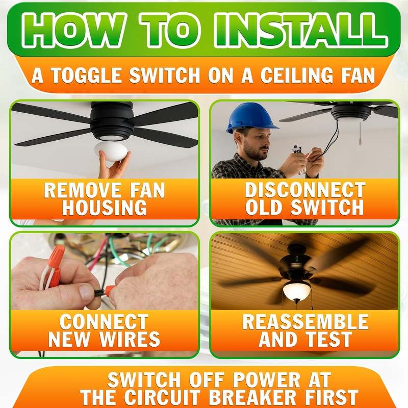 Fan Speed Control Switch 6-Pin Toggle – Reverse Ceiling Fan