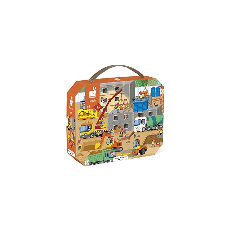 Janod - J02604 Children's Puzzle The Construction Site 36 Pieces