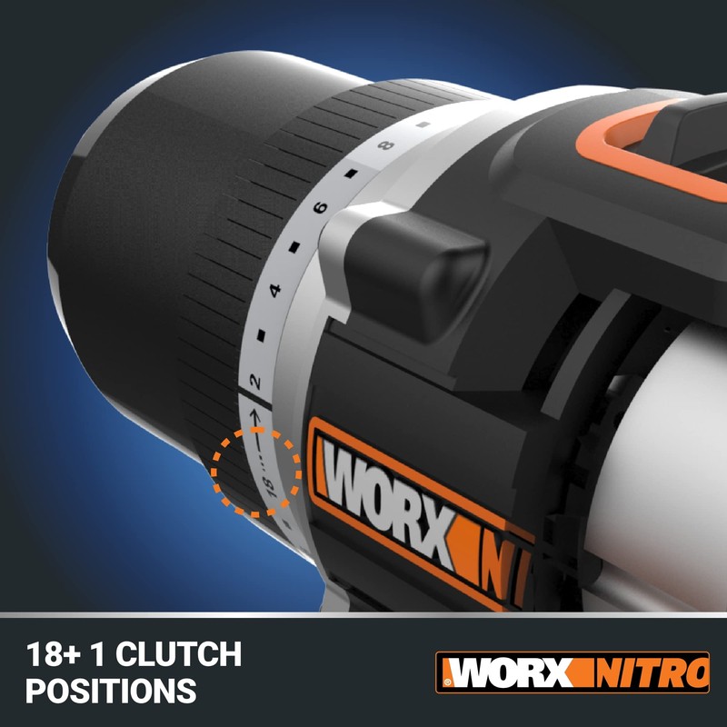 Worx Nitro 20V Cordless 1/2" Drill Driver With Brushless Motor,