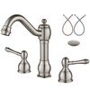 Aolemi Brushed Nickel 3 Holes Widespread Bathroom Sink Faucet 8