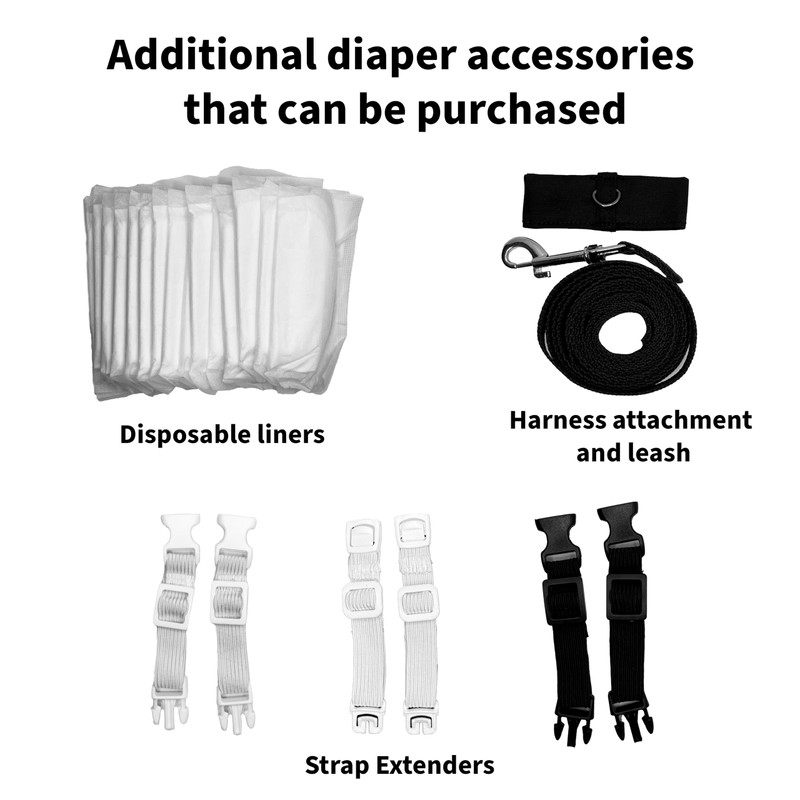 Chicken Diapers for Hens, Roosters - Disposable Lining, Reusable, Adjustable,