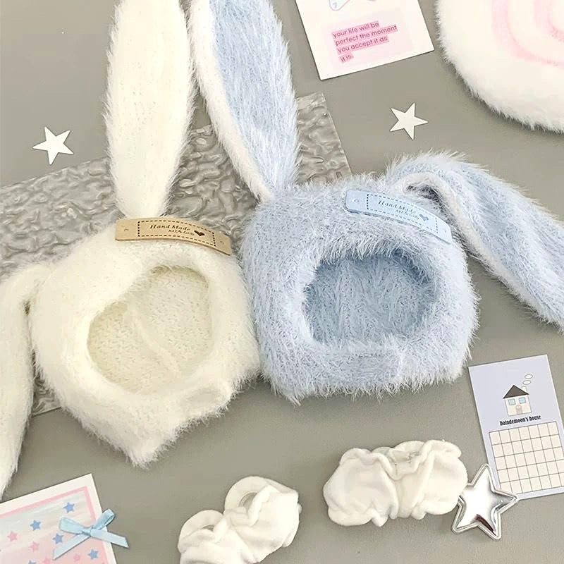 Plush Rabbit Ear Kigurumi Cap & Pants Set [For 3.9
