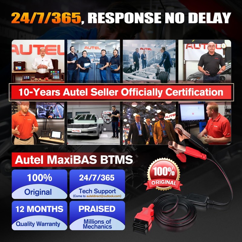 2024 Autel MaxiBAS BTMS OBDII Battery Tester Memory Saver, Preserve