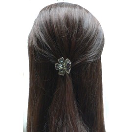 Set of 4 Small Round Metal Jaw Clips Claw Clips Antique Gold Trim LPW86440-1-4d3