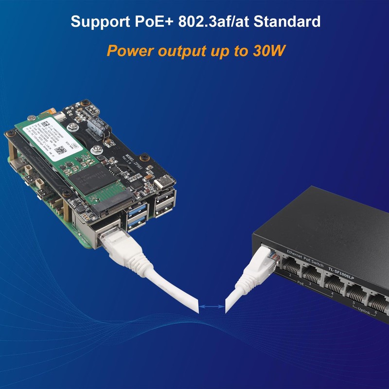 ZDE ZP581 PoE+ HAT PCIe to M.2 Key M NVMe