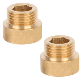 2pcs G1/2 Male to Female Shower Head Extension Arm, Short Brass G1 Shower Head Extension Adapter for Bathroom Garden Kitchen Plumbing System