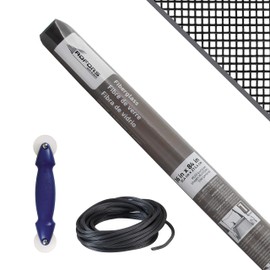 Saint-Gobain ADFORS Charcoal Screen Repair Kit, 36 inches x 84 inches - Includes Spline & Spline Tool - DIY Window & Door Mesh Repair, Durable, Charcoal-Colored.