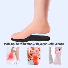 Par De Plantillas De Memoria Diseñadas Para Reducir Fatiga Y Dolor En Pies Tobillos Y Piernas Para Uso Diario Recortables (NEGRO, 23-29)