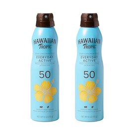 Hawaiian Tropic Island Sport - Protector solar en espray de amplio espectro, SPF 50, 6 onzas (paquete de 2)