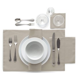 MY DRAP - Servilletas de cóctel de lino, natural, 50 unidades