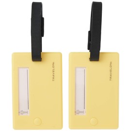 Travelon Set of 2 Luggage Tags, Neon Yellow, 6.63 x 3.5 x 0.13 Inches