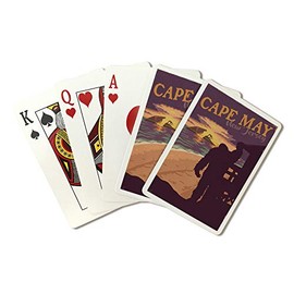 Cape May, New Jersey - Sunset Beach - Bigfoot - WPA Style 104680 (Playing Card Deck - 52 Card Poker Size with Jokers)
