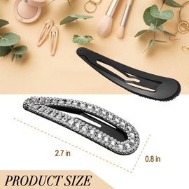 KANPRINCESS 2PCS Rhinestone Hair Clips,Snap Hair Accessories,Decorative Hair Clips,Rhinestone Barrettes For Women Girls(SET14)