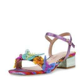 Betsey Johnson Women's Emerry Heeled Sandal, Fuschia Multi, 8.5