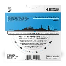 D’Addario EJ16-3D Phosphor Bronze Acoustic Guitar Strings, Light Tension – Corrosion-Resistant Phosphor Bronze, Offers a Warm, Bright and Well-Balanced Acoustic Tone – Pack of 3 Sets