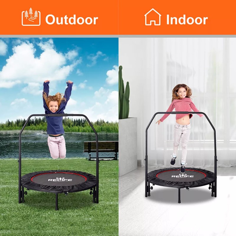 Relife Sports 48" Foldable Fitness Trampoline for Adults Kids Exercise