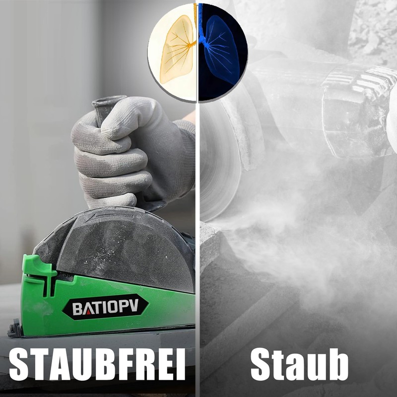 BATIOPV Suction Hood Angle Grinder for Universal Cutting Discs 115