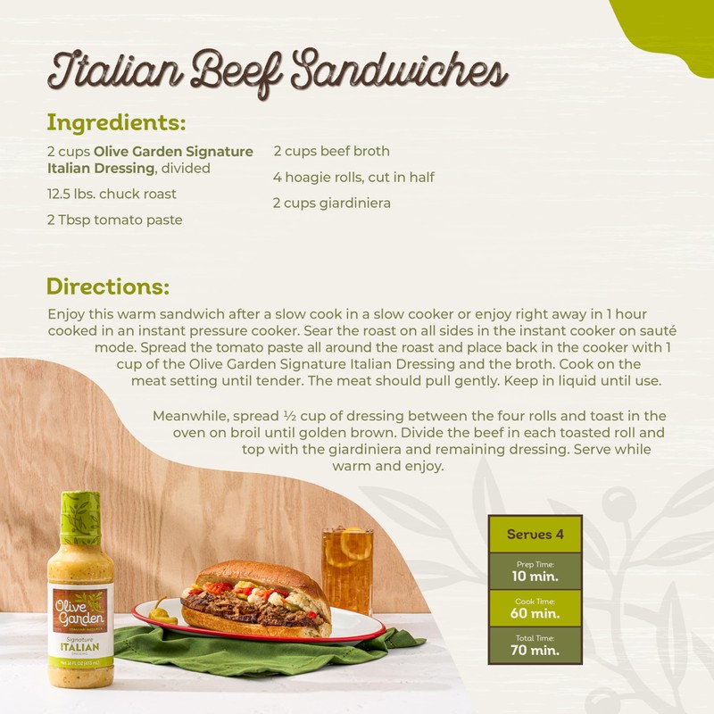 Olive Garden Signature Italian Dressing, 16 fl. oz., Made with