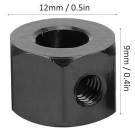 RC Extension Adapter, 5mm to 12mm Aluminum Alloy Extension Adapter Hub Combiner Coupler Compatible with WPL D12 RC Truck(Black)