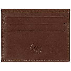 Maxwell Scott - Mens Luxury Leather Card Holder with ID Window - Handmade from Premium Italian Hides - The Alba Dark Brown