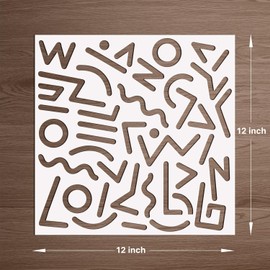 LYMSSESS Wall Stencils for Painting Large Pattern 12" x 12", Reusable Large Floor Stencils, Simple Tile Stencils for Decor (NS3)