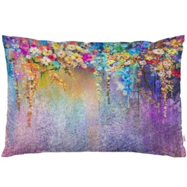 EKOBLA Throw Pillow Cover Abstract Floral Watercolor Herbs Weeds Alternative Blossoms Ivy Back Florets Shrub Decor Lumbar Pillow Case Cushion for Sofa Couch Bed Standard Queen Size 20x30 Inch