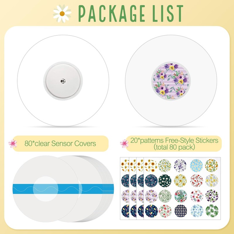 Colarr 80 Pcs Sensor Covers Compatible with Libre 2 Stickers
