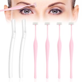 AOZUO 6pcs Eyebrow Razors, Multipurpose Eyebrow Trimmers Facial Hair Removal Small Precision Eyebrow Razors for Fuzz Exfoliating Dermaplaning Tools with Safety Cover for Women